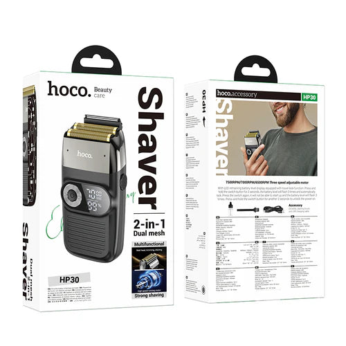 Electric Hair Shaver & Trimmer with Battery % Display, Dual Mesh (HP30)