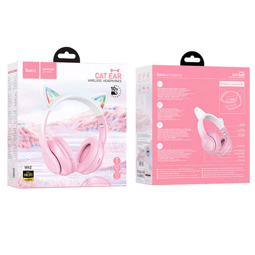 Bluetooth Cat Ear Headset with LED Light (W42)