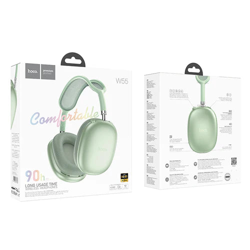 Premium Bluetooth Headset with 90 Hours, Colorful Design, MicroSD Card / Aux Mode (W55)