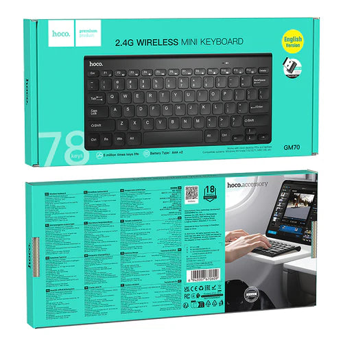 Compact 2.4G Wireless Mini Keyboard (GM70)