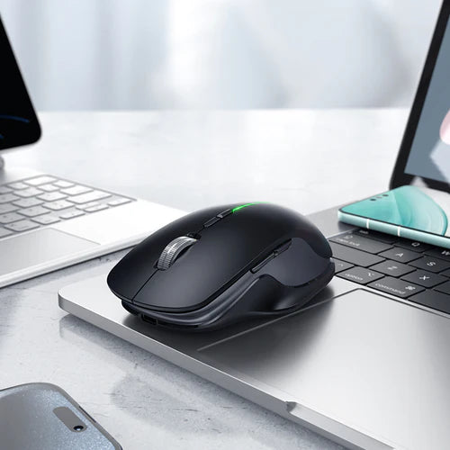 Ergonomic Wireless Mouse with Nano Receiver, LED Light, Dual Mode 2.4G + Bluetooth, Multi-Function Buttons (GM40)