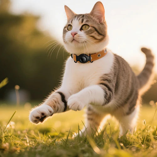 Smart Wireless Pet Tracker Tag with 9-12 Months Battery Life, Comfortable Collar (E91C)