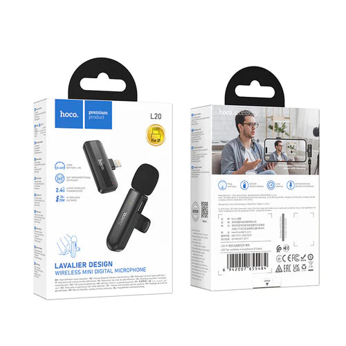Wireless Digital Microphone with Lightning Connector, DSP Digital Noise Reduction (L20-L)