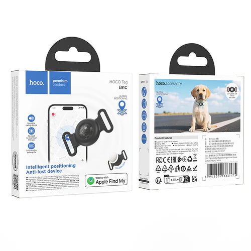 Smart Wireless Pet Tracker Tag with 9-12 Months Battery Life, Comfortable Collar (E91C)