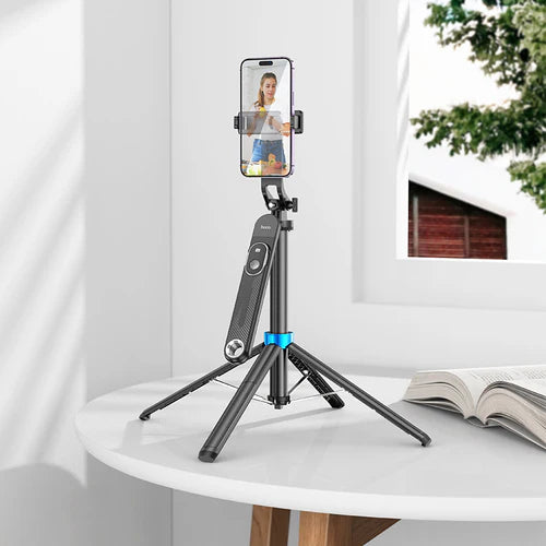 Premium Bluetooth Selfie Stick with 1.75m Quadpod, Camera Mount, Stabilizer, V5.2 Remote (K22)