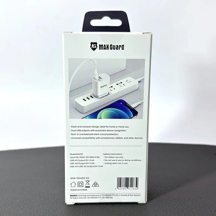 Maxguard 2.4A wall charger KAC01