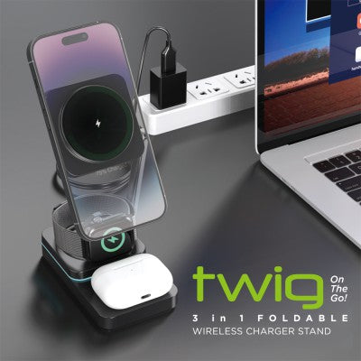 iQuick Twig T6 3 in 1 Foldable Wireless Charger Stand