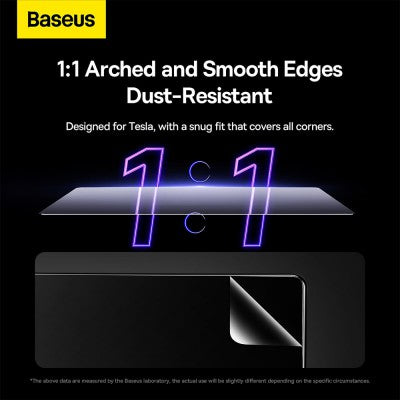 Baseus 0.3mm Full-glass Crystal Anti-fingerprint Tempered Glass Film for Tesla model 3 / Y 15-inch