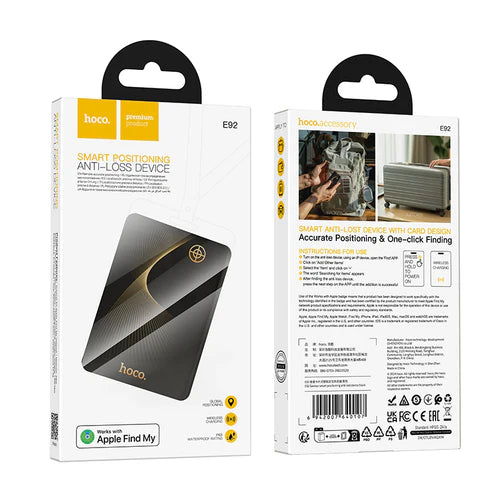 Smart Wireless Tracker Card w/ Wireless Charging (E92)