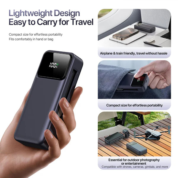 DUZZONA 10,000 mAh Power Bank with Retractable Type-C Cable - P1 $21.00$19.95