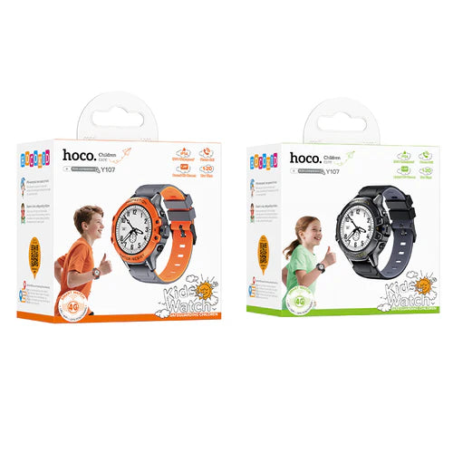 Kids Smart Watch 4G with GPS+LBS+WiFi Tracking, Video Call, Kids Privacy Protection, Parental Control, IP54 Waterproofing (Y107)