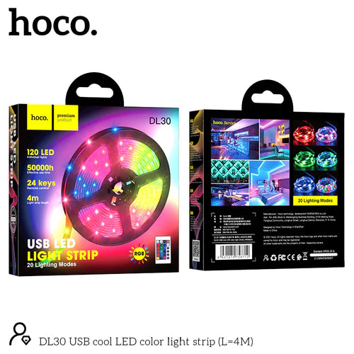 4 Meter USB LED Light Strip w/ 120 LED, 20 Modes, Remote