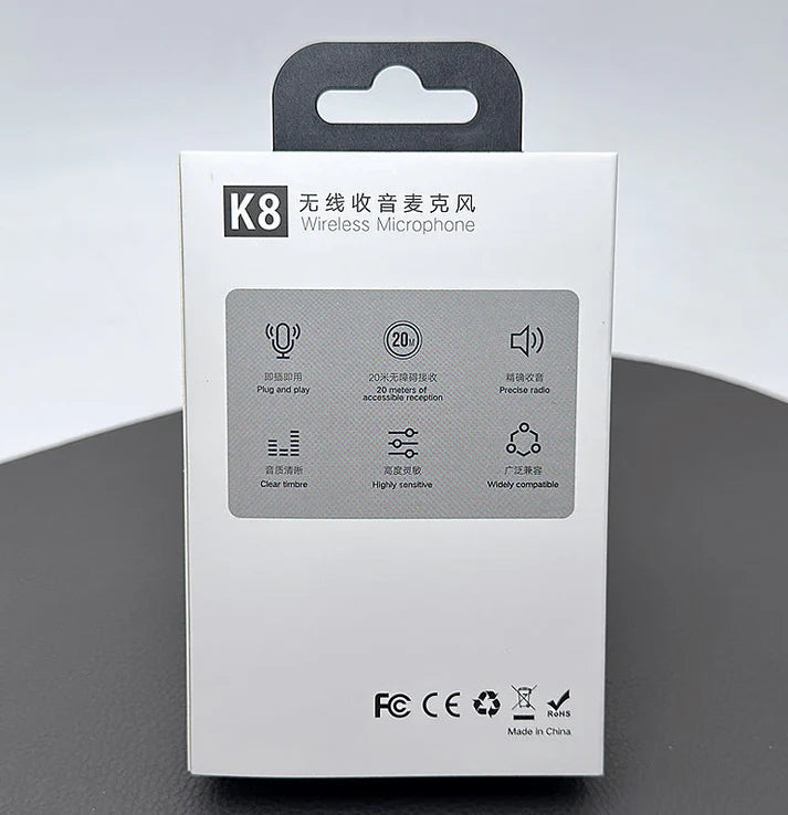 Wireless Lavalier Microphone K8 (Lighting & Type-c)