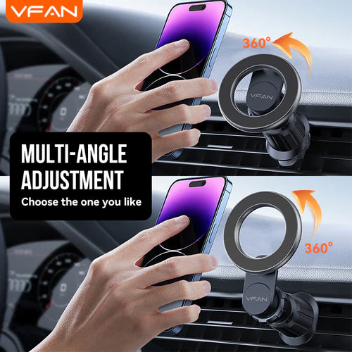 Magnetic Air Vent Phone Mount with 360' Rotation, Hook Locking