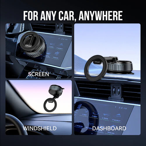 Magnetic Multi-Surface Suction Cup Phone Mount with Foldable Arm