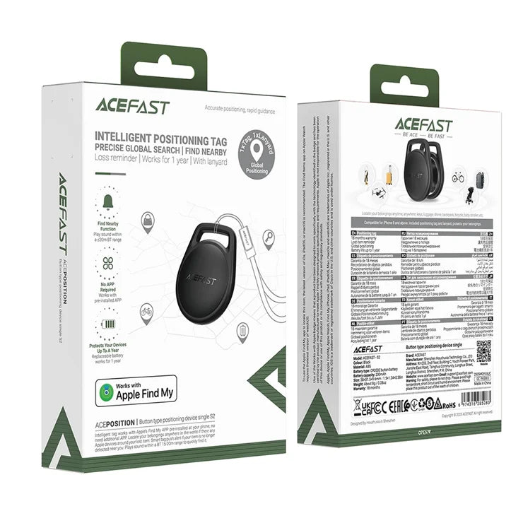 ACEFAST S2 BUTTON TYPE POSITIONING DEVICE SINGLE BLACK