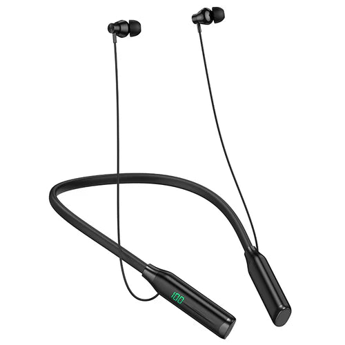 Neckband Bluetooth Earphone w/ MicroSd Card Input, 150 Hours, LED Battery Display (ES62 Plus)