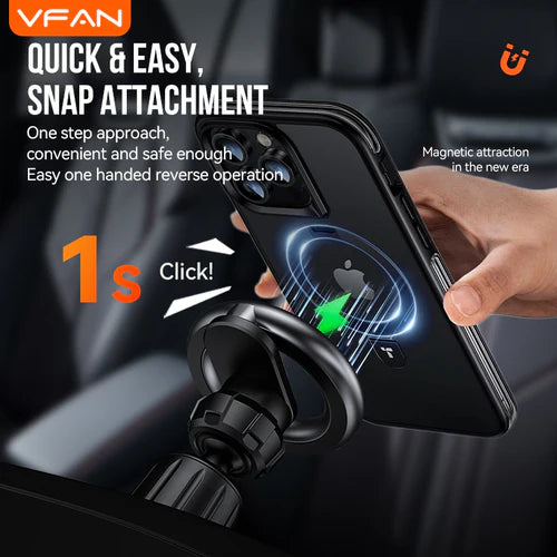 Magnetic Air Vent Phone Mount with 360' Rotation, Hook Locking