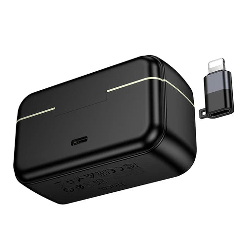 Dual Wireless Digital Microphone w/ USB-C Connector + Lightning Adaptor, ENC Noise Cancellation, Magnetic Lapel (L22)