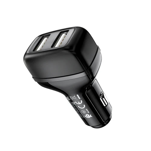 2 Port USB Car Charger (Z36) _ Black