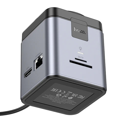 PD 100W 9 in 1 USB-C Multi Function Docking Station with Magnetic Charging Pad (HB49)
