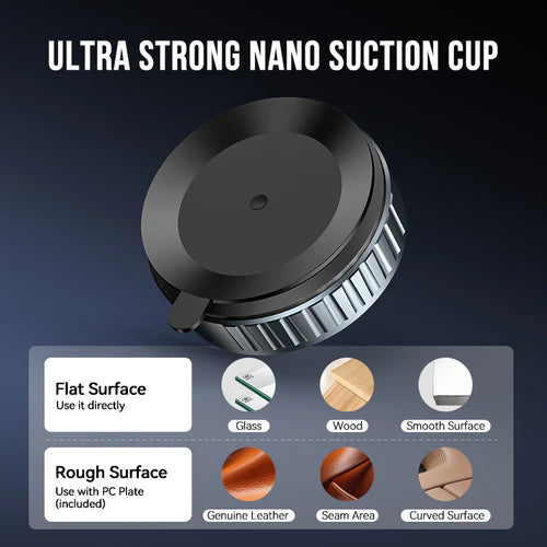 Magnetic Multi-Surface Suction Cup Phone Mount with Foldable Arm