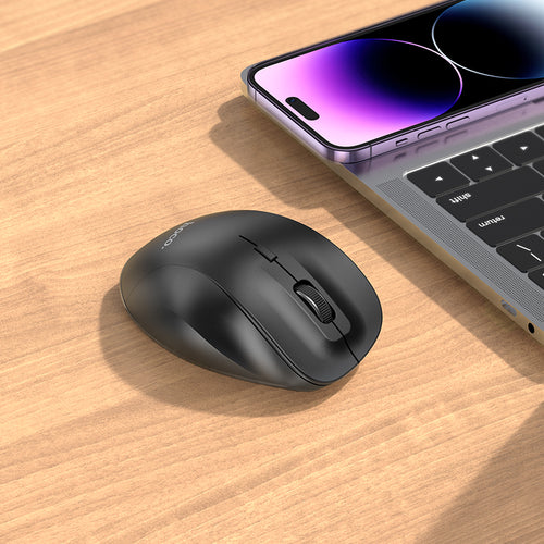 Ergonomic Wireless Mouse with Nano Receiver, Dual Mode 2.4G + Bluetooth, 3-Level Adjustable DPI