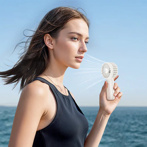 Portable Electric Fan w/ Handheld & Desktop Stand, 3 Speed Adjustable Airflow