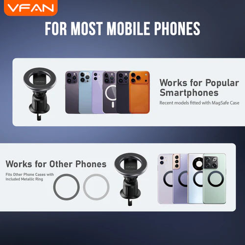 Magnetic Air Vent Phone Mount with 360' Rotation, Hook Locking