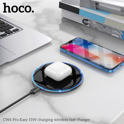 15W Wireless Charger w/ LED Light (CW6)