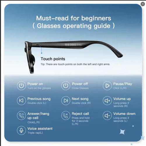 Wireless Air Conduction Audio Sunglasses with Music Playback, 8 Hours Playtime (DI87 Max)