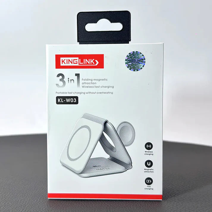 Kinglink 3 in 1 Folding MagFit Wireless Charger KLW03( For apple watch and IOS & android system phone)