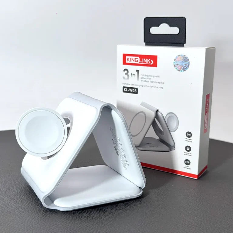 Kinglink 3 in 1 Folding MagFit Wireless Charger KLW03( For apple watch and IOS & android system phone)