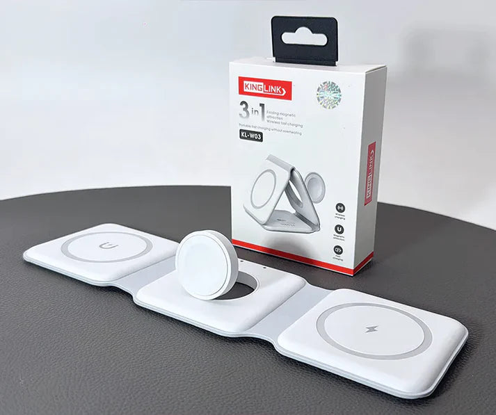 Kinglink 3 in 1 Folding MagFit Wireless Charger KLW03( For apple watch and IOS & android system phone)