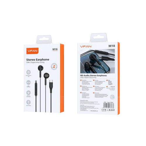 Type-C Earphone Universal w/ Digital Microchip (M18)