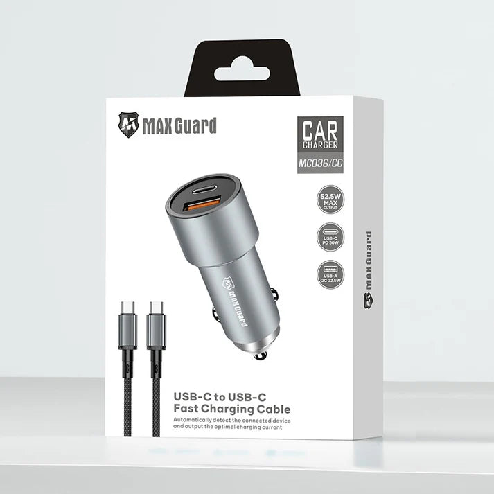 Maxguard 38W USB A+C car charger with Type-C to C combo MC036CC