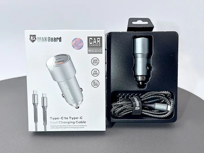 Maxguard 38W USB A+C car charger with Type-C to C combo MC036CC