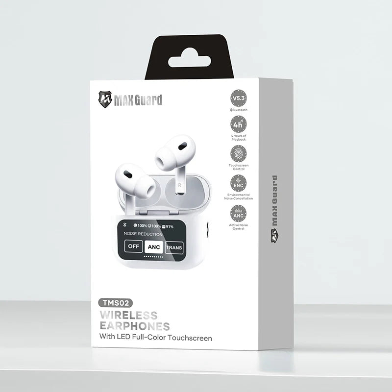Maxguard bluetooth earphone with LED Color Touchscreen TMS02