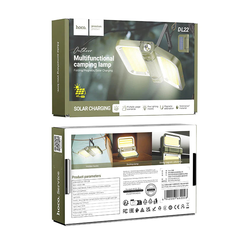 Hoco DL22 Solar LED Outdoor Camping Lamp
