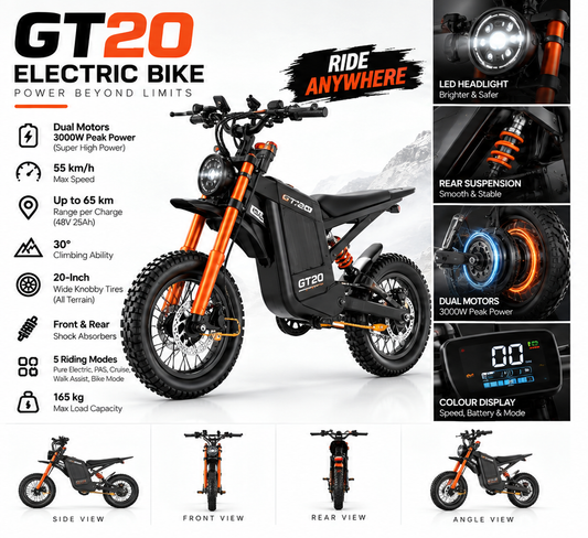 GT20 Electric Bike premium product showcase