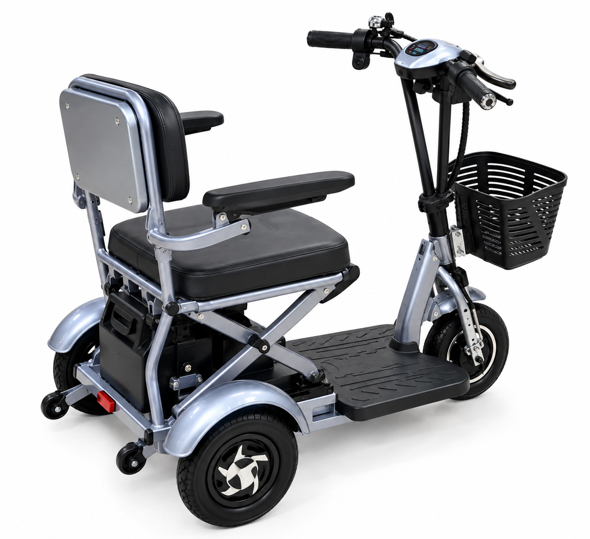 3-Wheel Foldable Mobility Scooter - Rear Angle Studio Photo