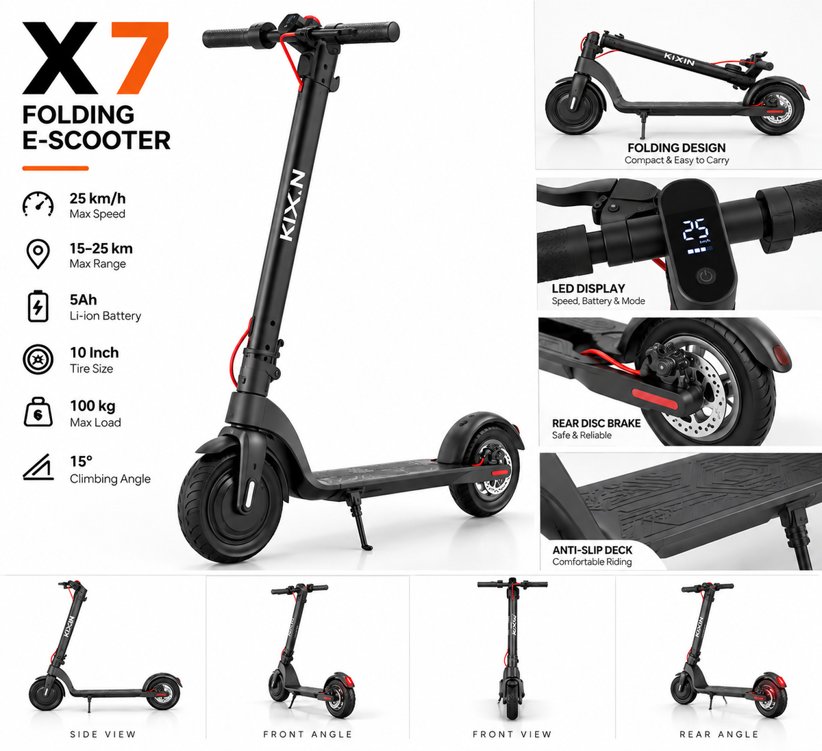 X7 Folding E-Scooter premium product showcase